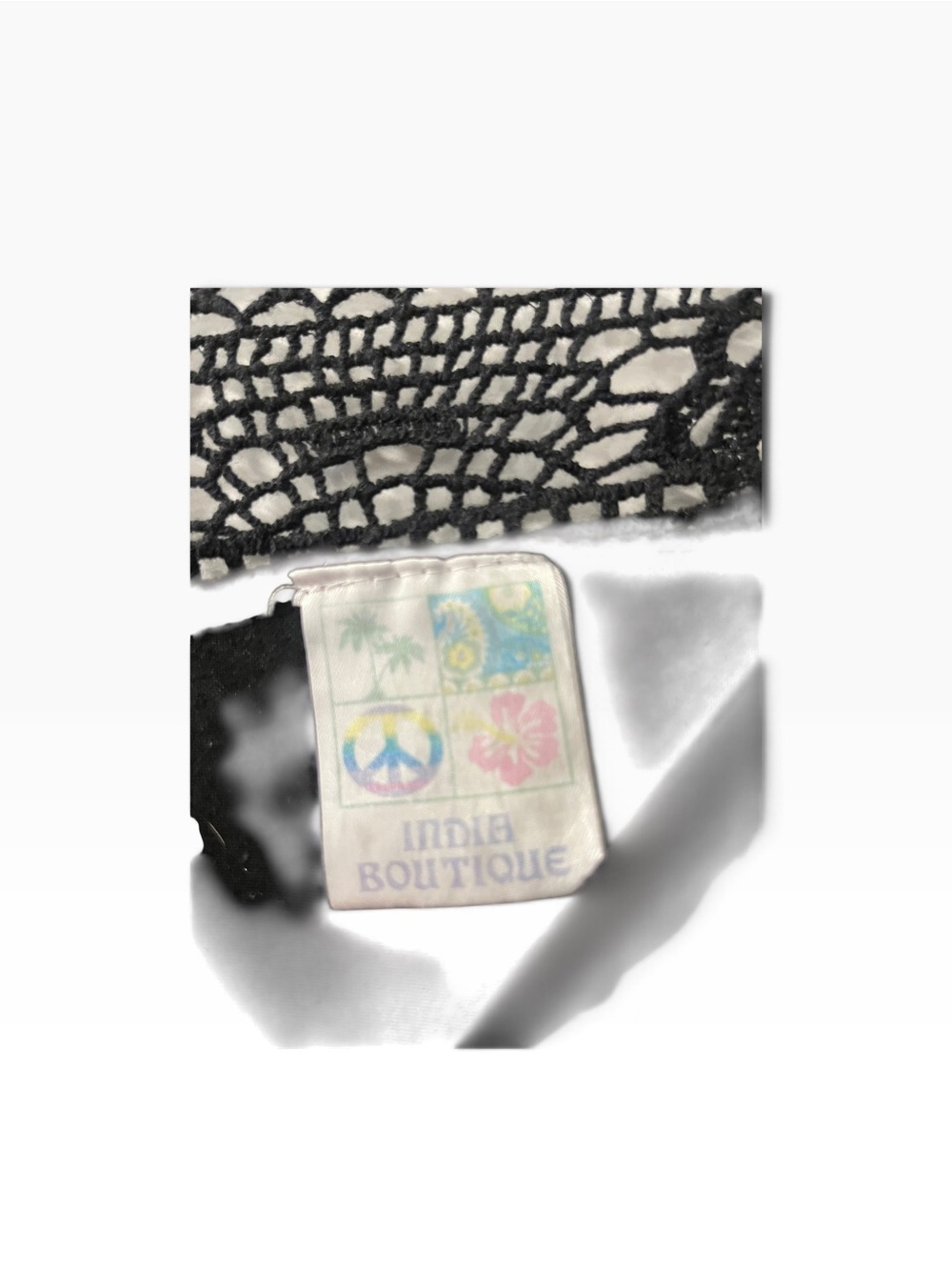 🖤 Midnight Boho Crochet Handkerchief Dress | One Size - Picture 3 of 5